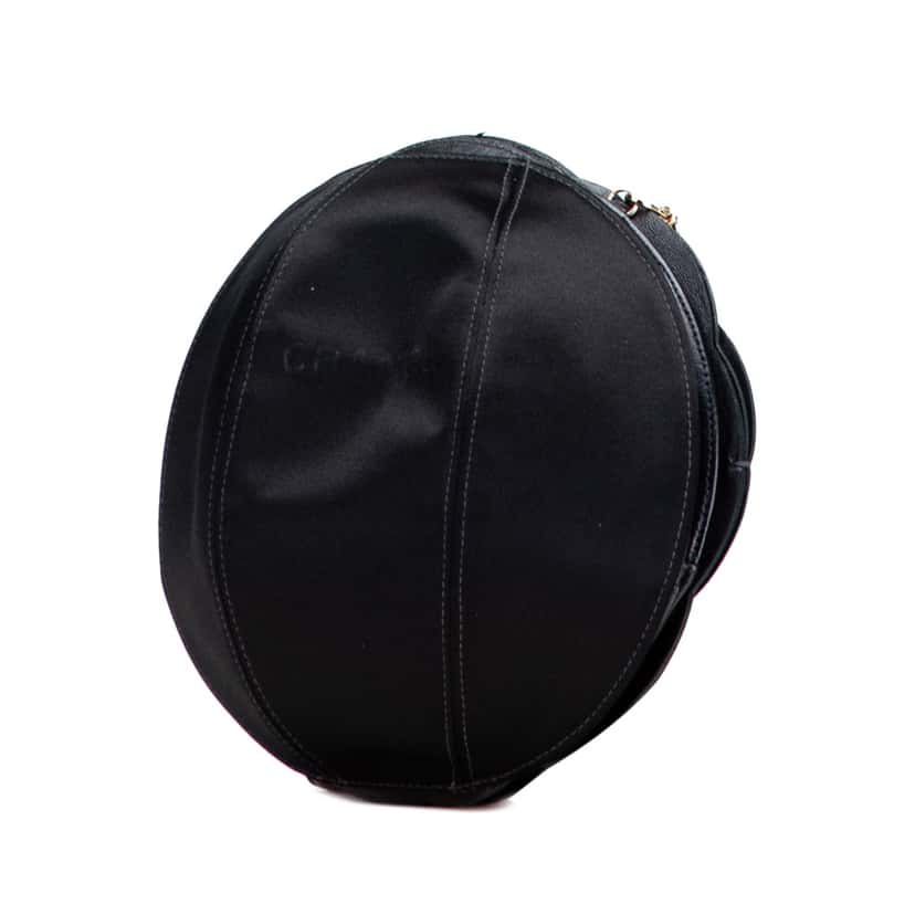 Chanel Lambskin and Satin Camellia Flower Evening Bag Black Leather Good condition - Back View
