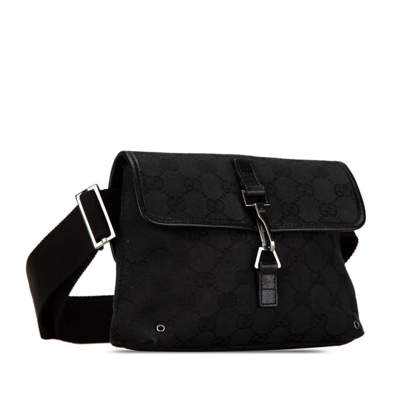 Gucci GG Canvas Jackie Belt Bag Black Canvas Good condition - Back View