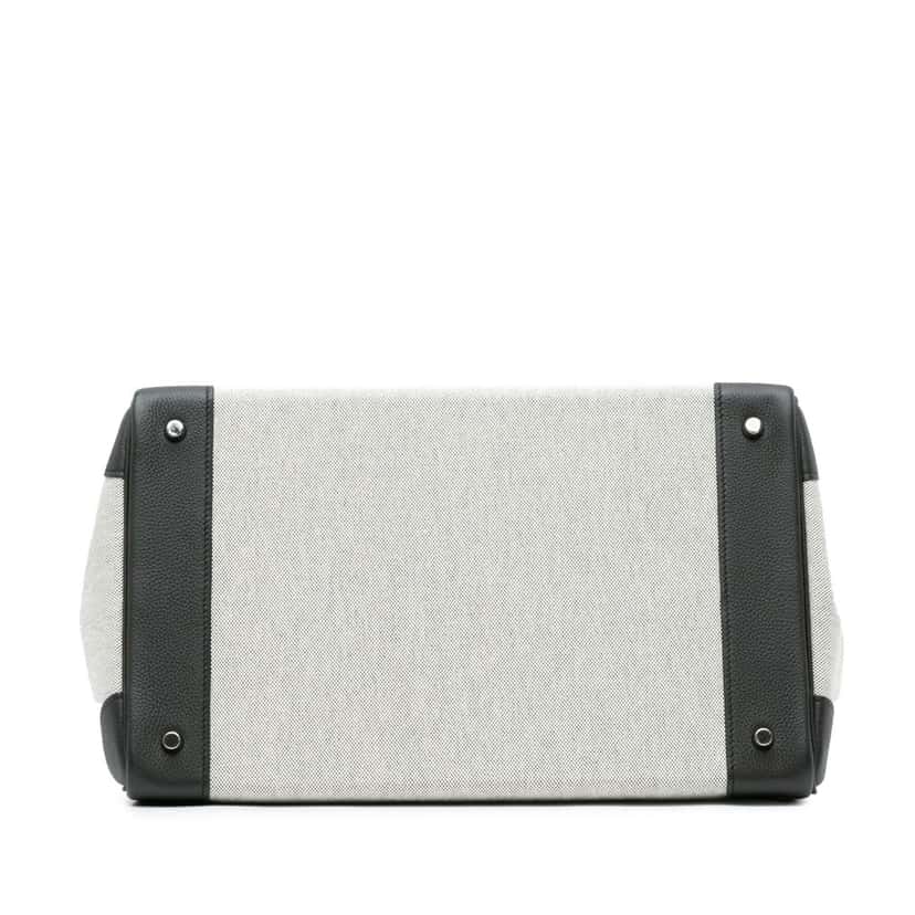 Hermès Toile Criss and Evercolor HAC Birkin 40 Grey Canvas Good condition - Inside View