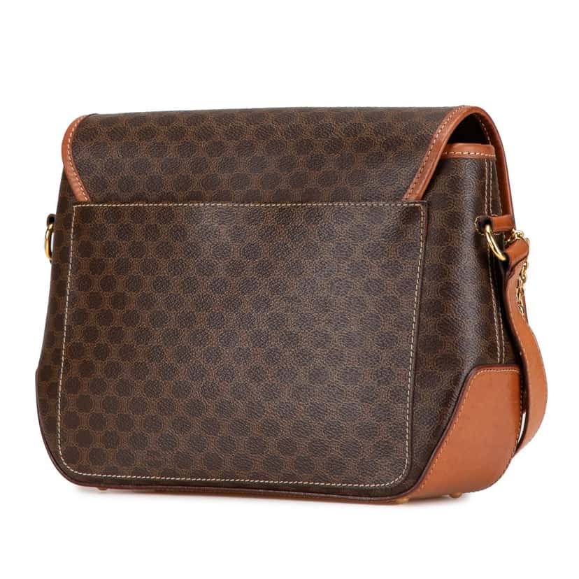 Celine Macadam Coated Canvas Crossbody Brown Canvas Fair condition - Back View