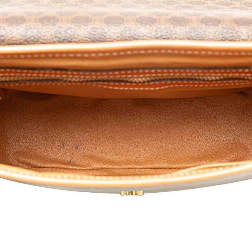 Celine Macadam Coated Canvas Crossbody Brown Canvas Fair condition - Model View