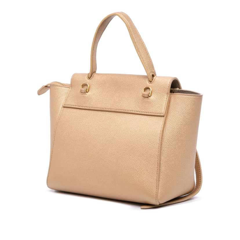 Celine Nano Grained Calfskin Belt Bag Gold Leather Very good condition - Back View