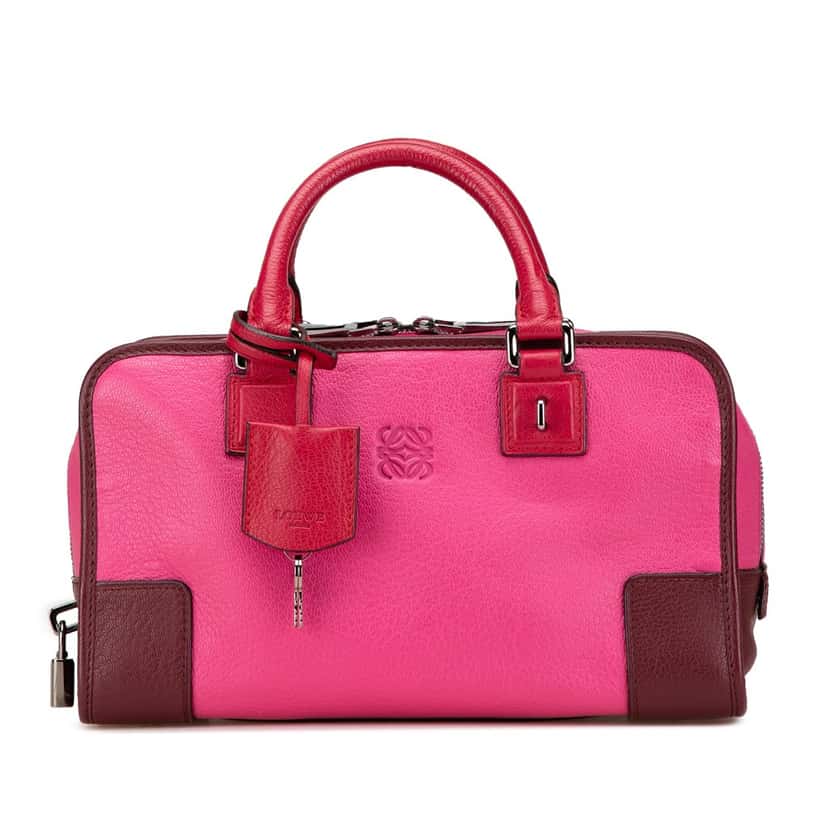 Loewe Tricolor Goatskin Amazona 28 Pink Leather Good condition - Front View