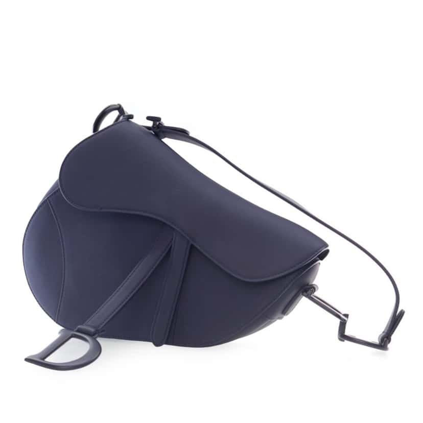Dior Ultra Matte Calfskin Saddle Bag Blue Leather Good condition - Inside View