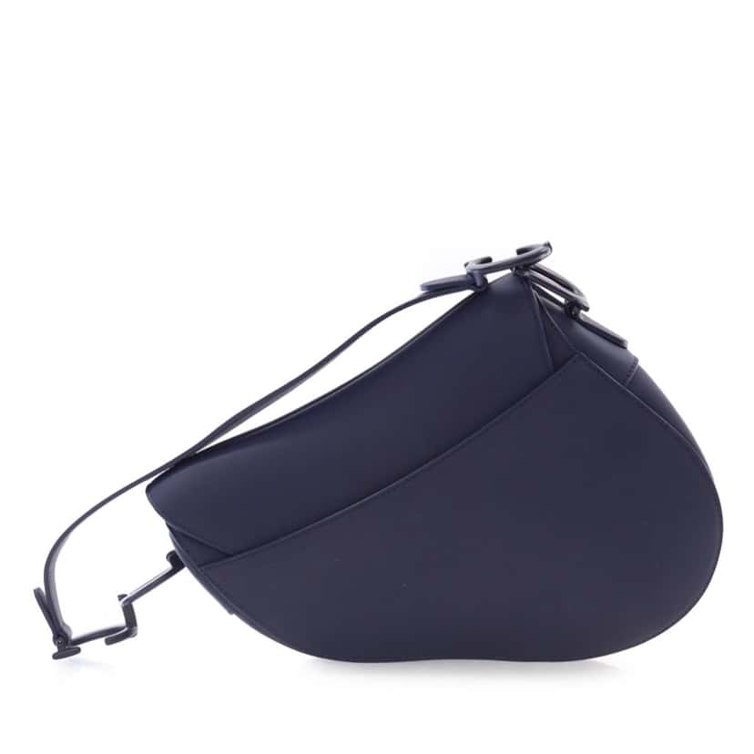 Dior Ultra Matte Calfskin Saddle Bag Blue Leather Good condition - Model View