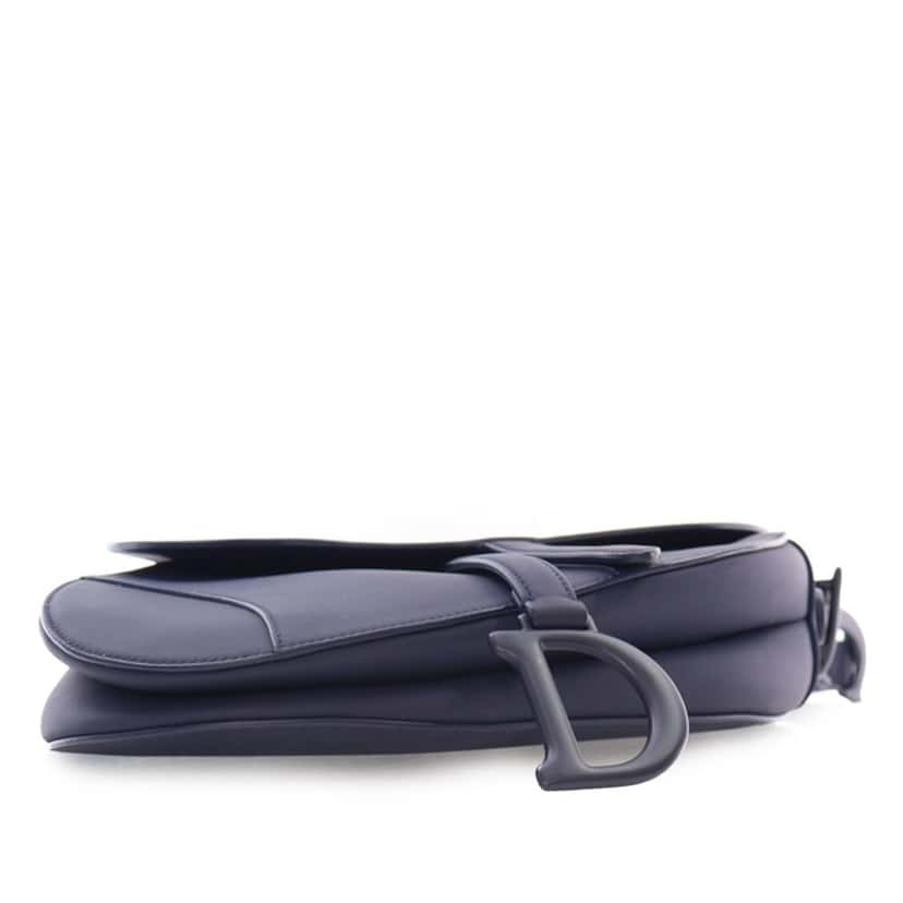 Dior Ultra Matte Calfskin Saddle Bag Blue Leather Good condition - Box View