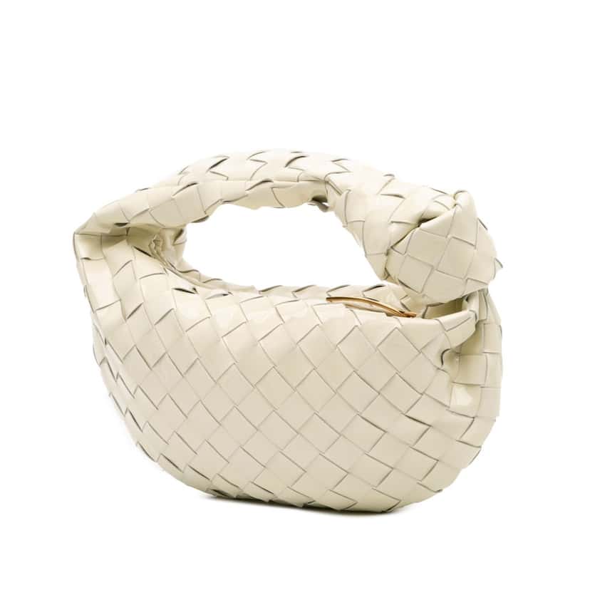 Bottega Veneta Mini Patent Intrecciato Jodie White Leather Good condition - Back View