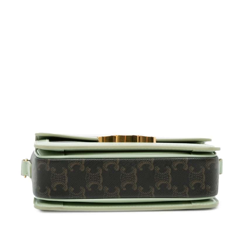 Celine Teen Triomphe Coated Canvas and Calfskin Triomphe Crossbody Brown Canvas Good condition - Inside View