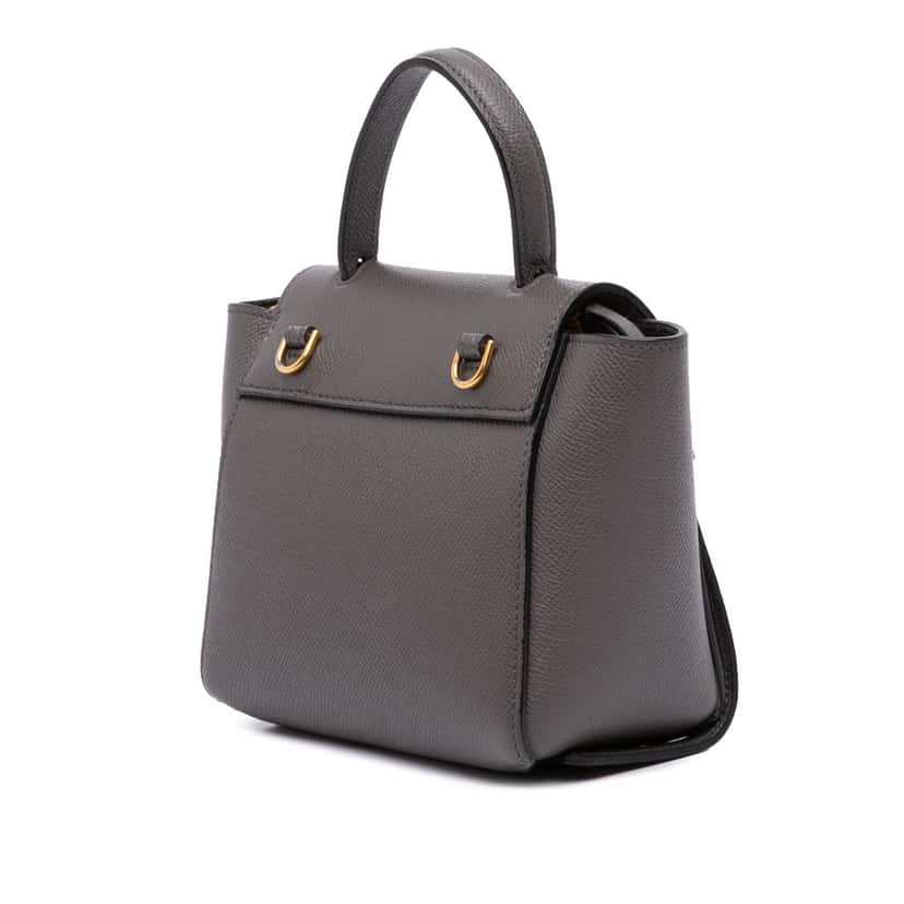 Celine Pico Grained Calfskin Belt Bag Grey Leather Good condition - Back View