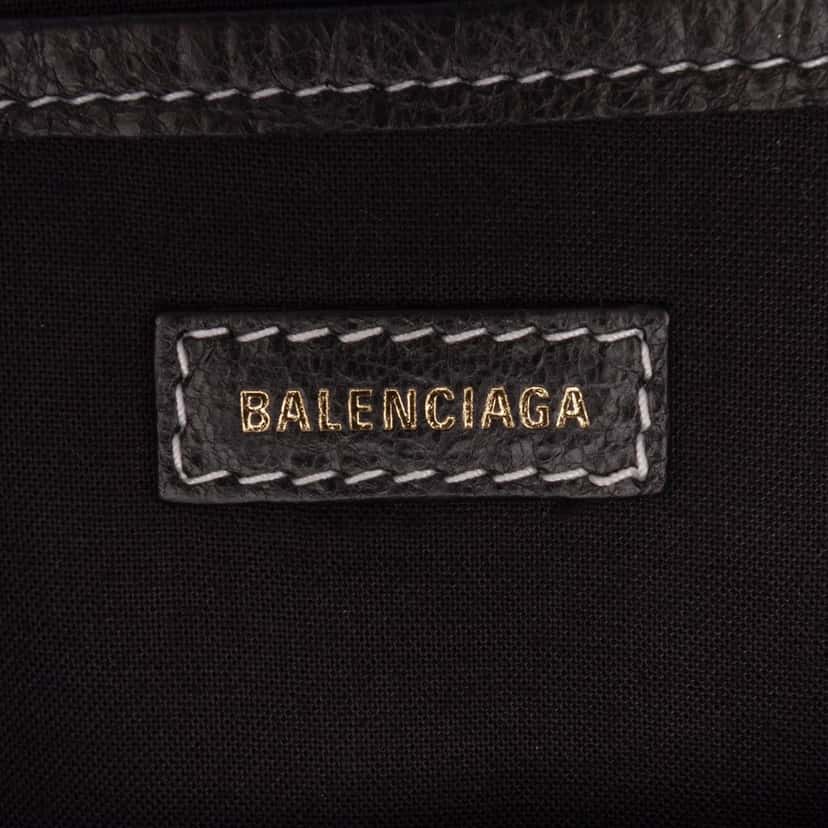 Balenciaga Lambskin Bazar Clutch Black Leather Good condition - Box View