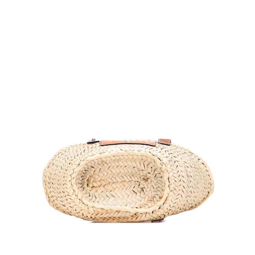 Loewe Small Raffia Basket Tote Brown Good condition - Inside View