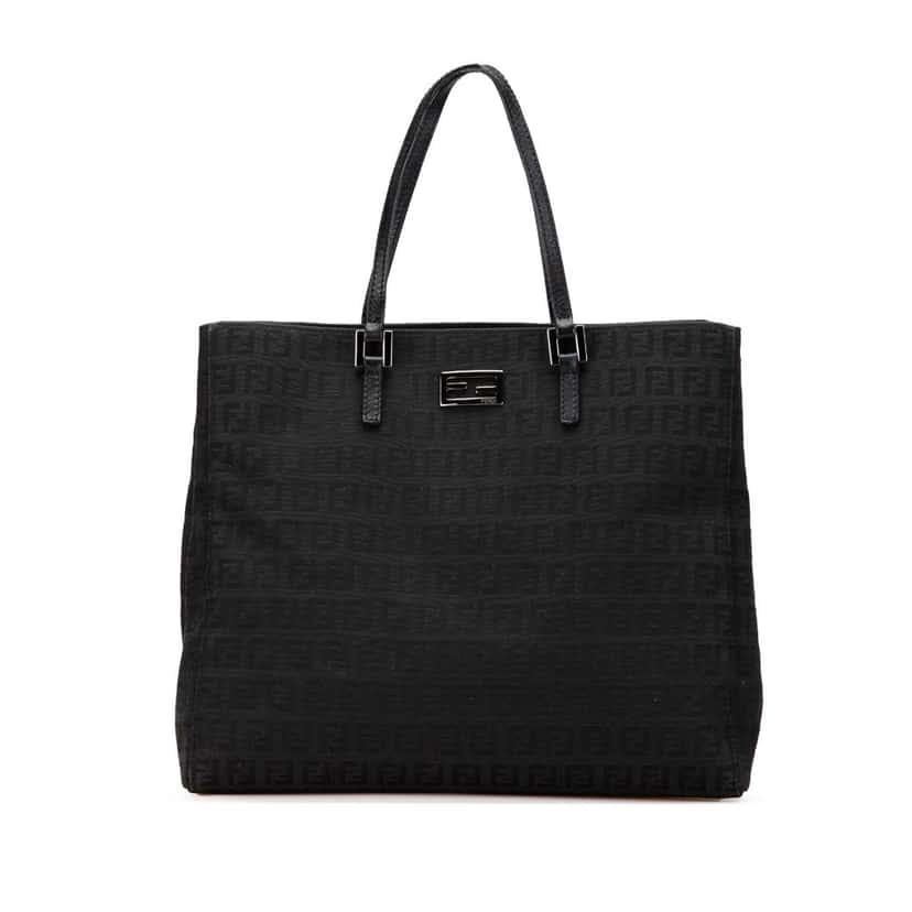 Fendi Zucchino Canvas Tote Black Canvas Good condition - Front View