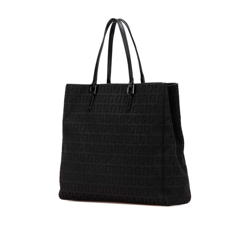 Fendi Zucchino Canvas Tote Black Canvas Good condition - Back View