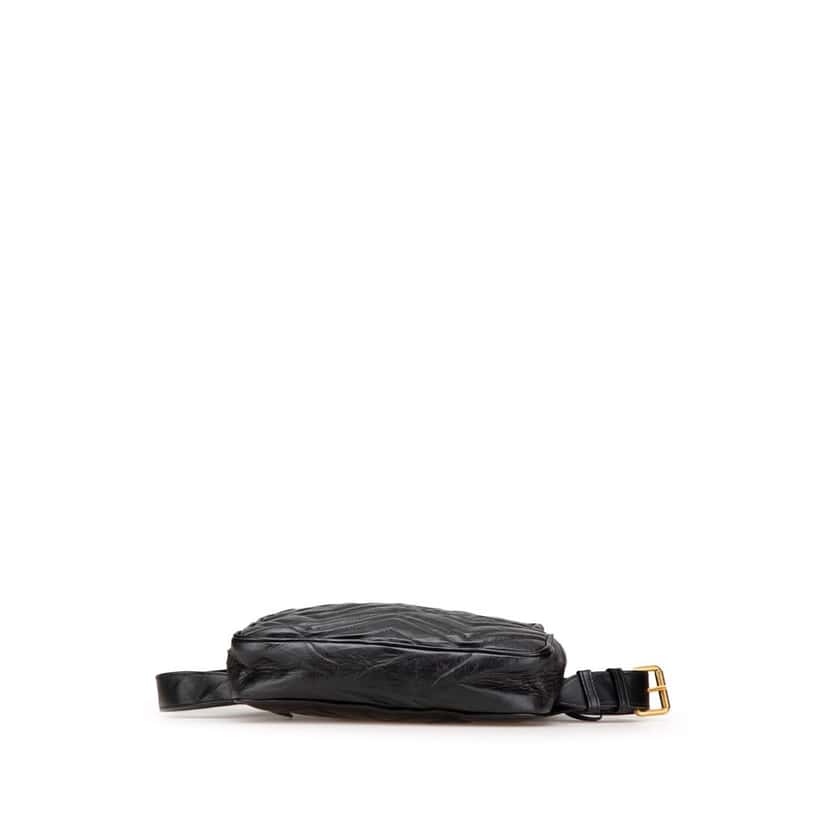 Gucci GG Marmont Square Matelasse Leather Belt Bag Black Leather Good condition - Inside View