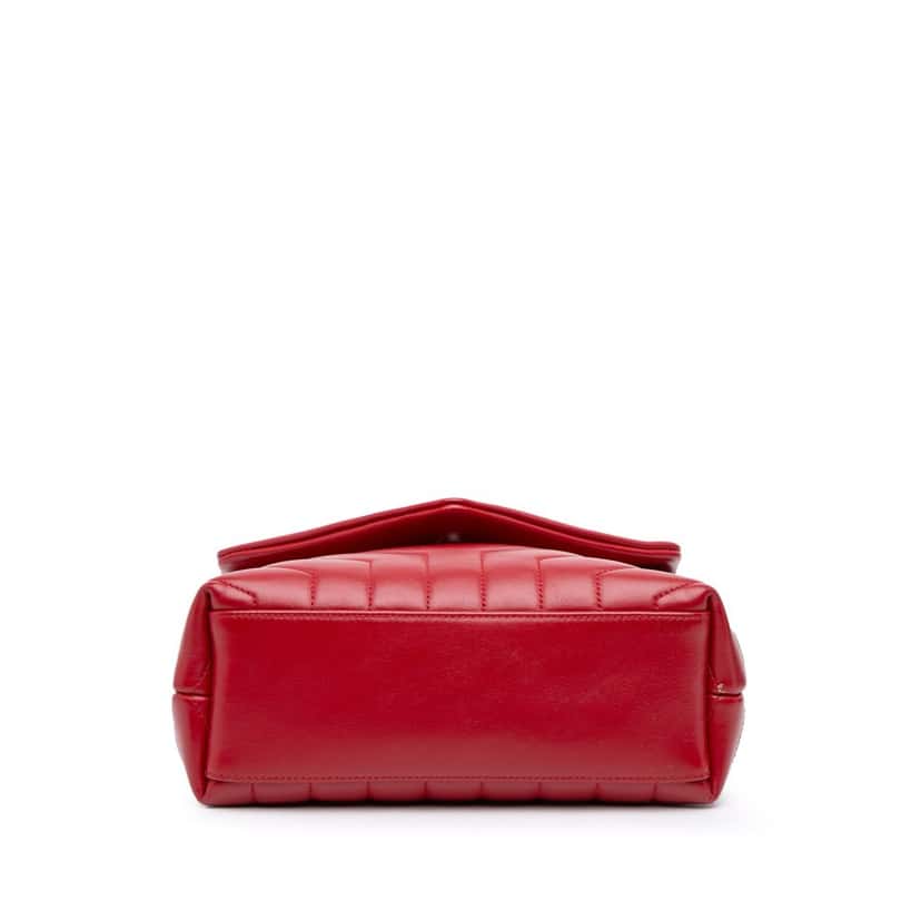 Saint Laurent Small Leather Monogram Loulou Crossbody Red Leather Good condition - Inside View