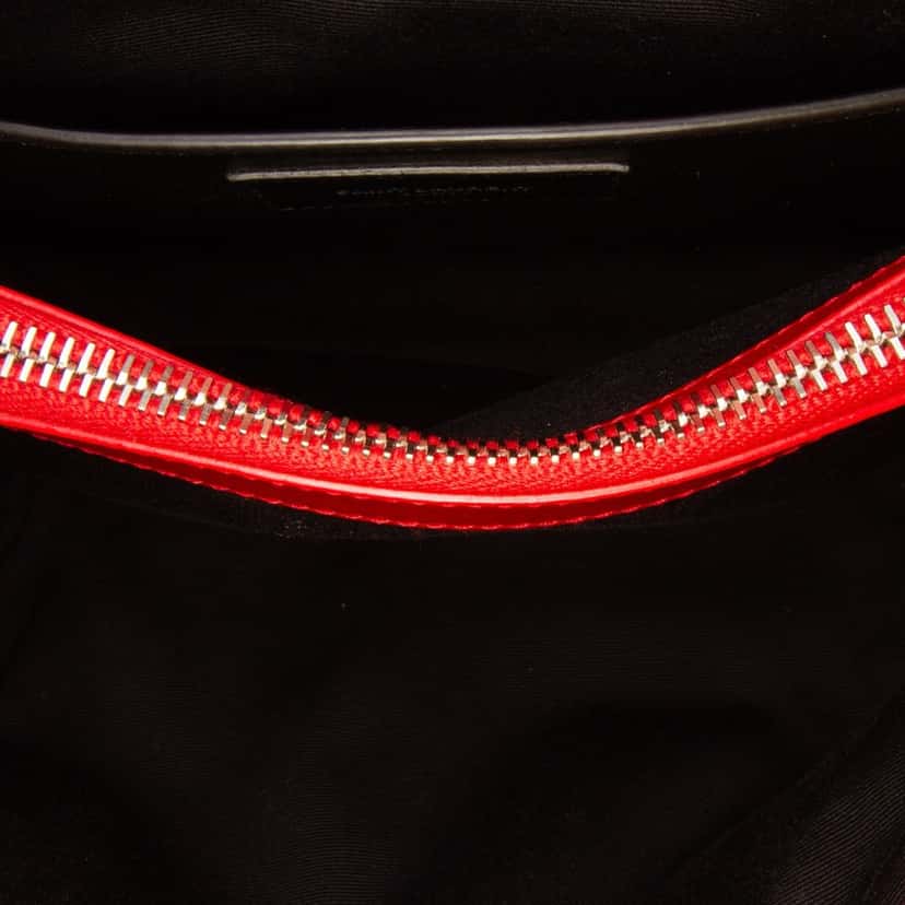Saint Laurent Small Leather Monogram Loulou Crossbody Red Leather Good condition - Model View