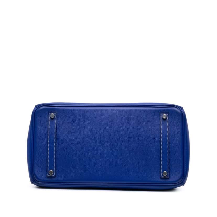 Hermès Epsom Candy Birkin Retourne 35 Blue Leather Good condition - Inside View