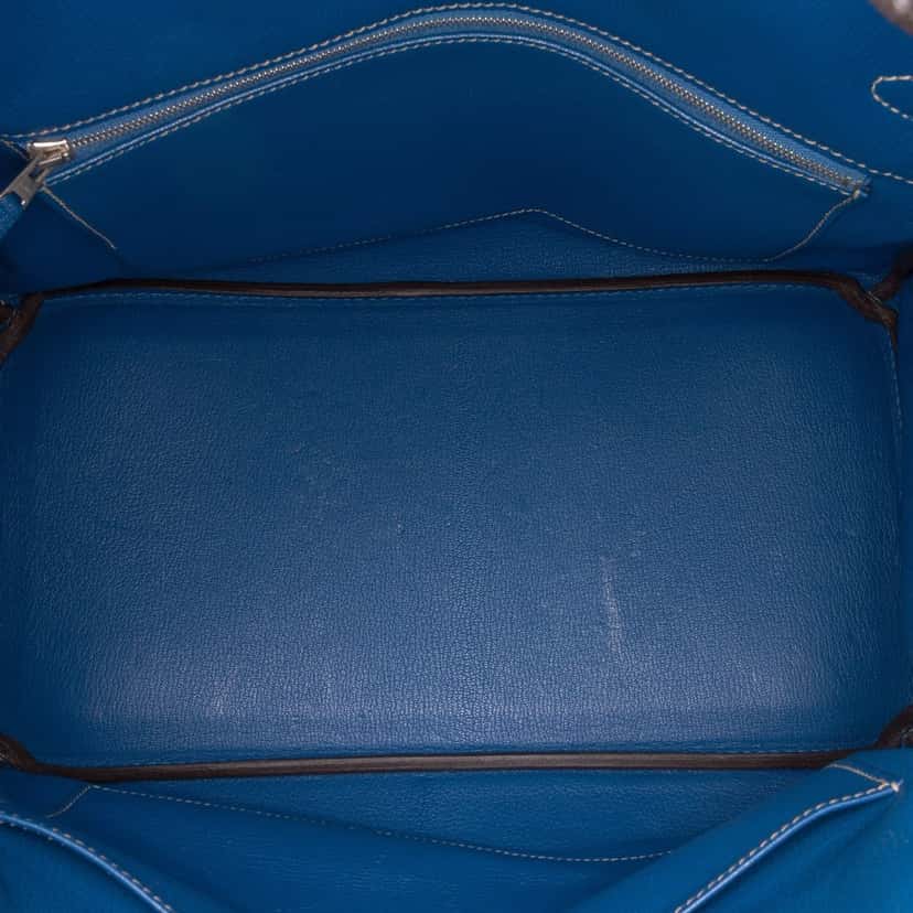 Hermès Epsom Candy Birkin Retourne 35 Blue Leather Good condition - Model View