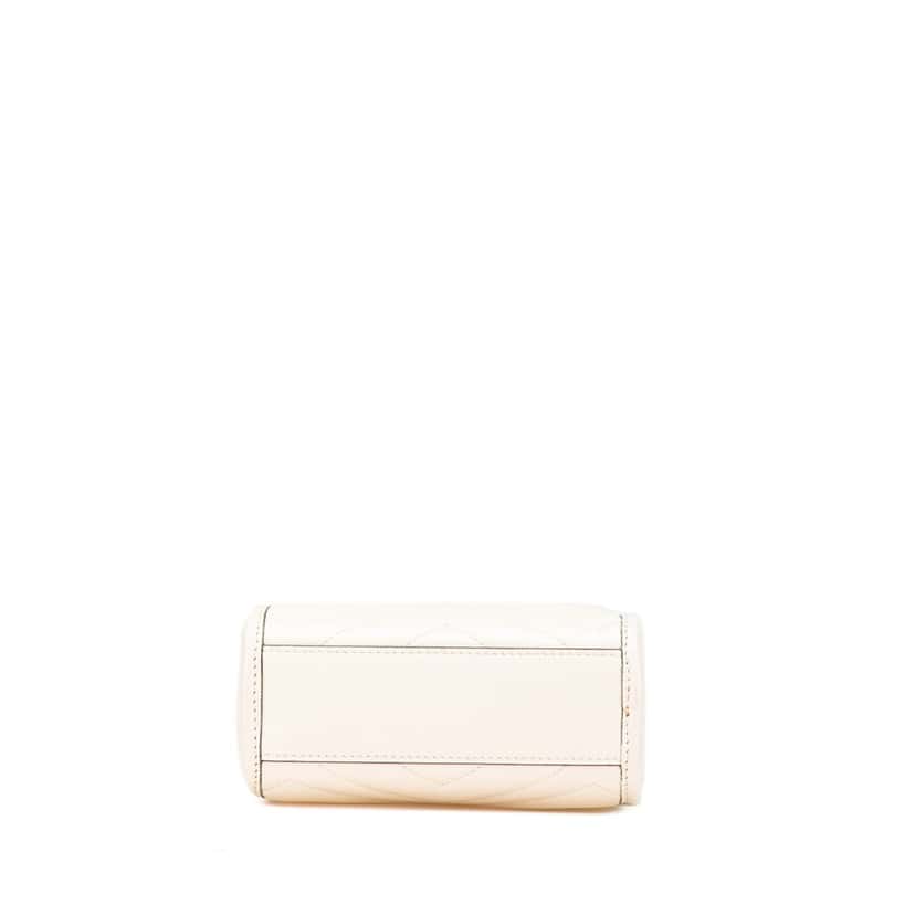 Gucci Mini GG Marmont Matelasse Leather Satchel White Leather Good condition - Inside View
