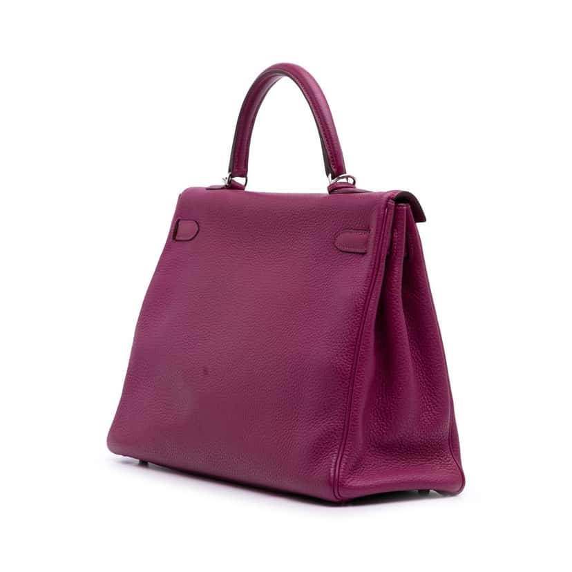 Hermès Togo Kelly II Retourne 35 Purple Leather Good condition - Back View