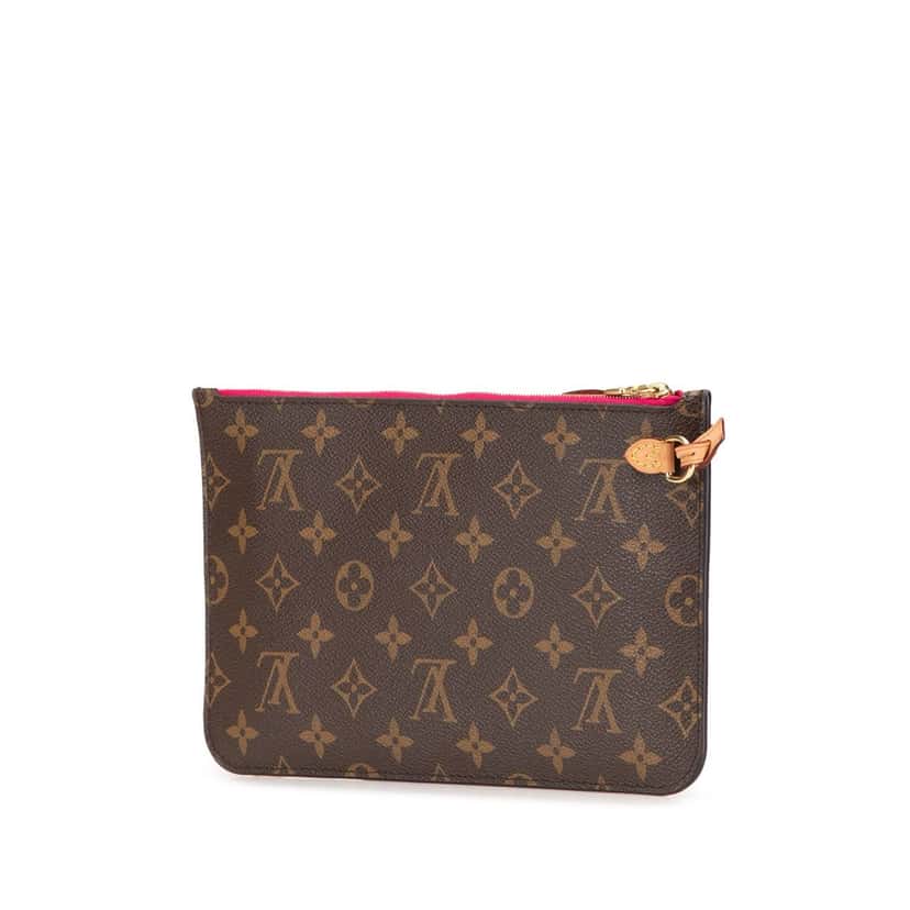 Louis Vuitton Monogram Neverfull Pouch Brown Canvas Good condition - Back View