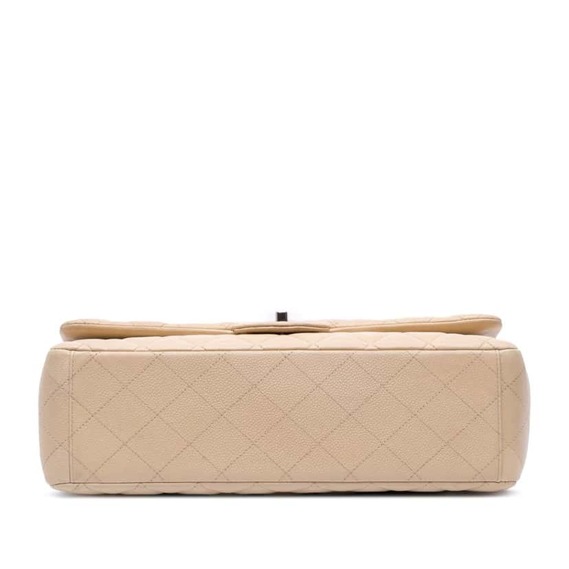 Chanel Maxi Classic Caviar Double Flap Brown Leather Good condition - Inside View