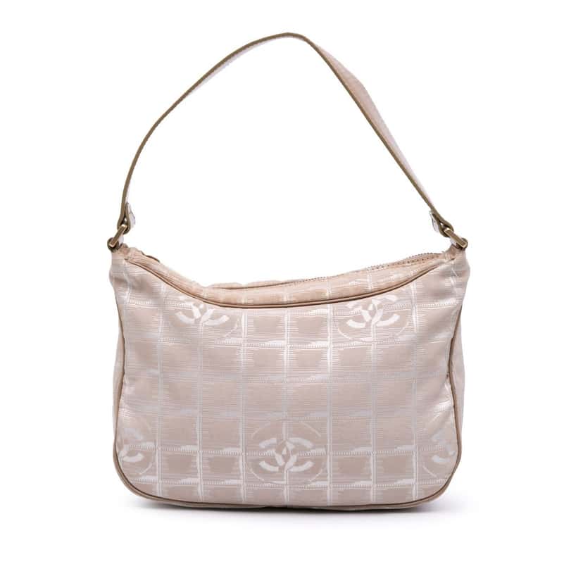 Chanel New Travel Line Nylon Shoulder Bag Brown Good condition - Front View