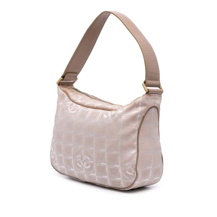 Chanel New Travel Line Nylon Shoulder Bag Brown Good condition - Back View