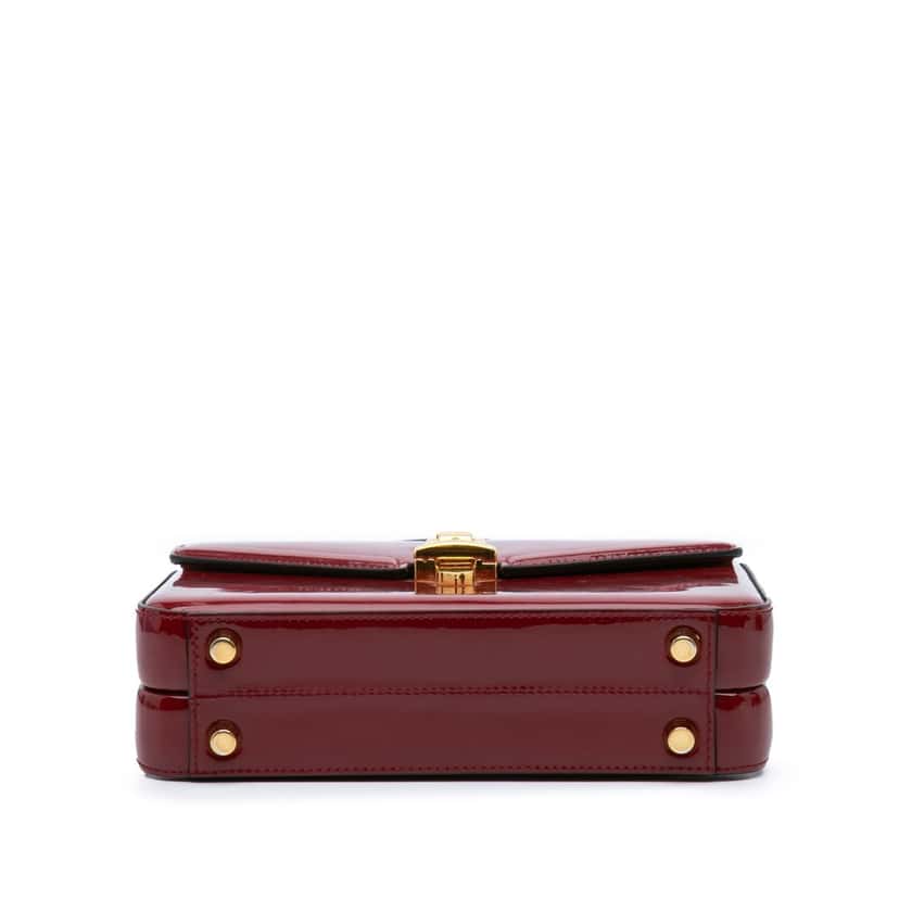 Gucci Mini Patent Sylvie 1969 Top Handle Bag Red Leather Good condition - Inside View