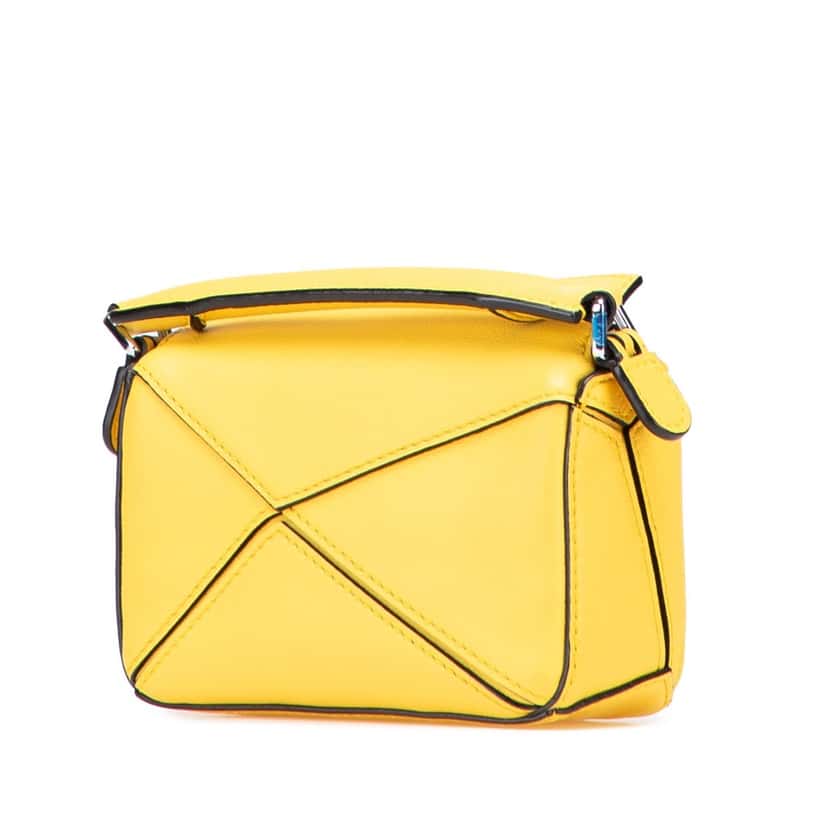Loewe Nano Calfskin Puzzle Satchel Yellow Leather Good condition - Back View