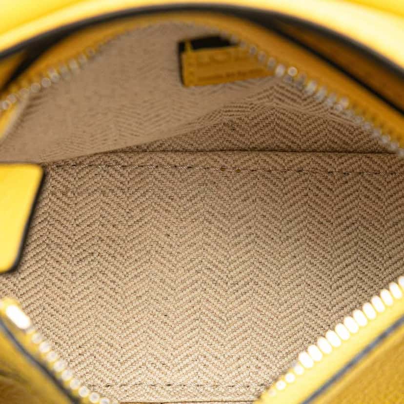 Loewe Nano Calfskin Puzzle Satchel Yellow Leather Good condition - Model View
