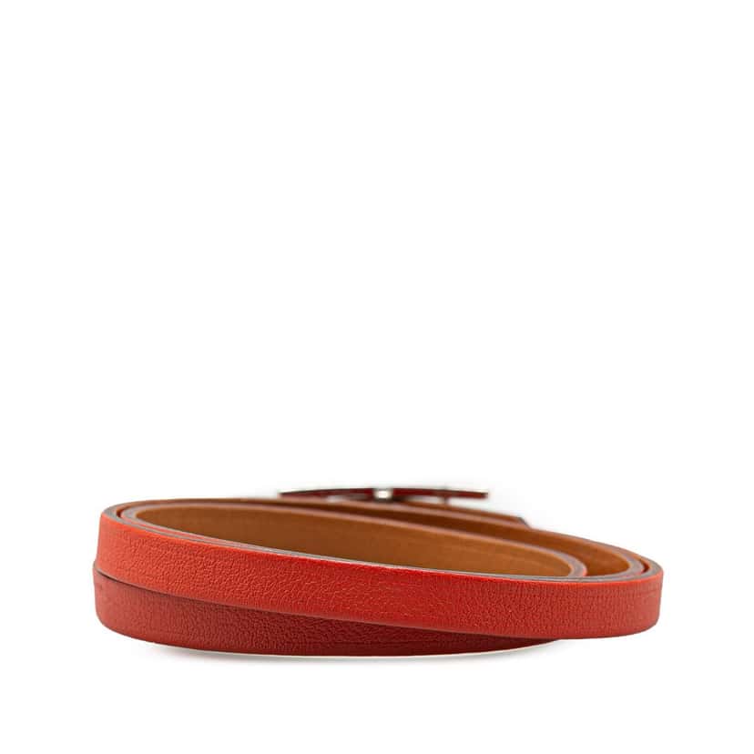 Hermès Epsom Behapi Double Tour Bracelet M Orange Leather Good condition - Inside View