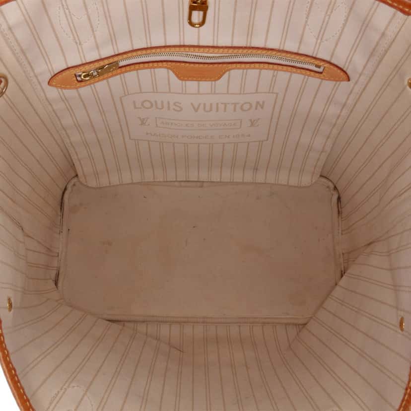 Louis Vuitton Damier Azur Neverfull MM White Canvas Good condition - Model View
