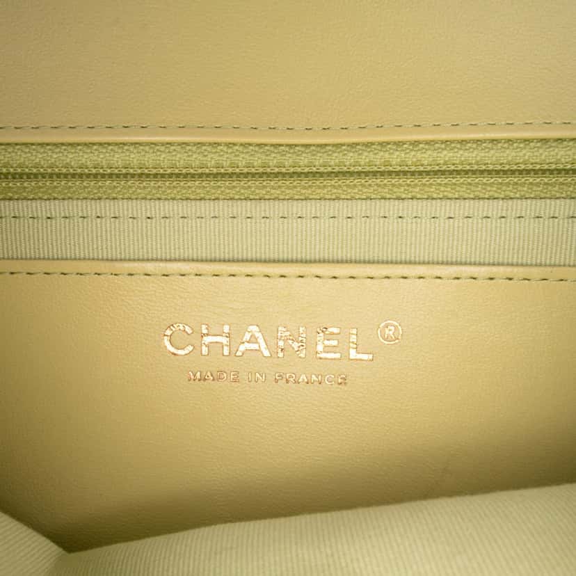 Chanel Mini Square Lambskin Casino Royale Charms Single Flap Green Leather Good condition - Box View