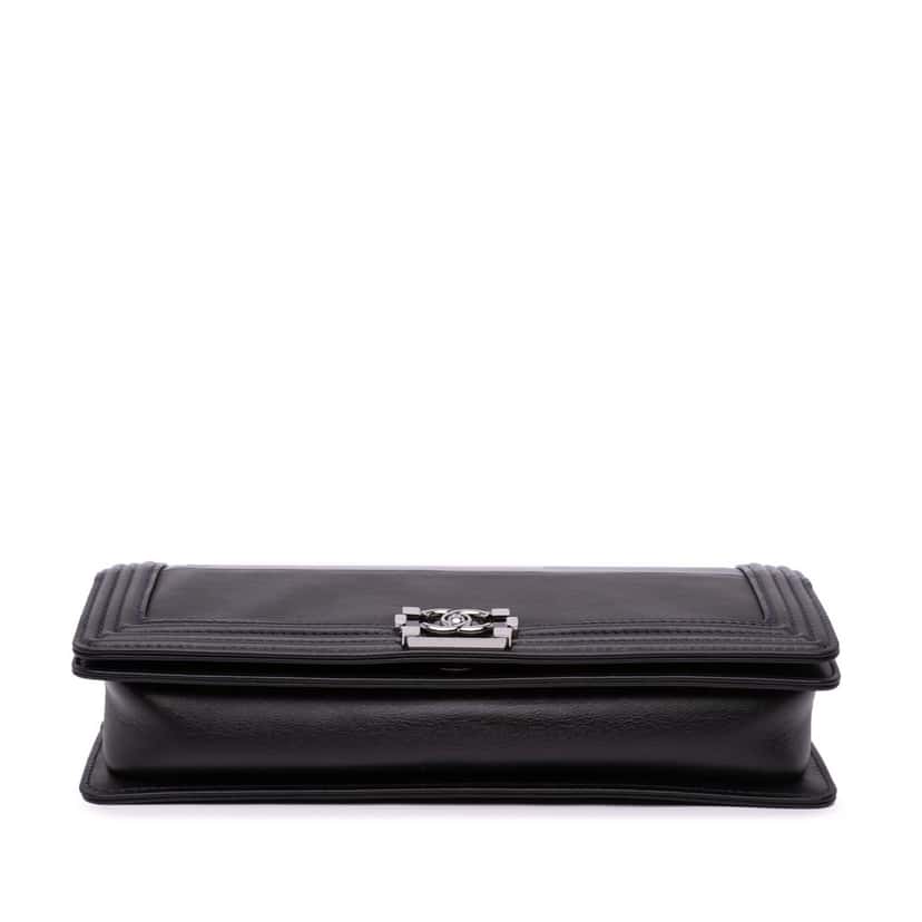 Chanel Bicolor Lambskin Boy Clutch Black Leather Good condition - Inside View