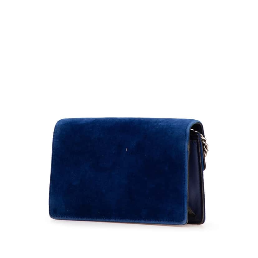 Gucci Super Mini Velvet Dionysus Crossbody Blue Velvet Good condition - Back View