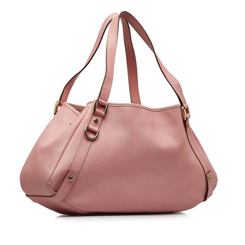 Gucci Leather Abbey D Ring Pelham Shoulder Bag Pink Leather Good condition - Back View