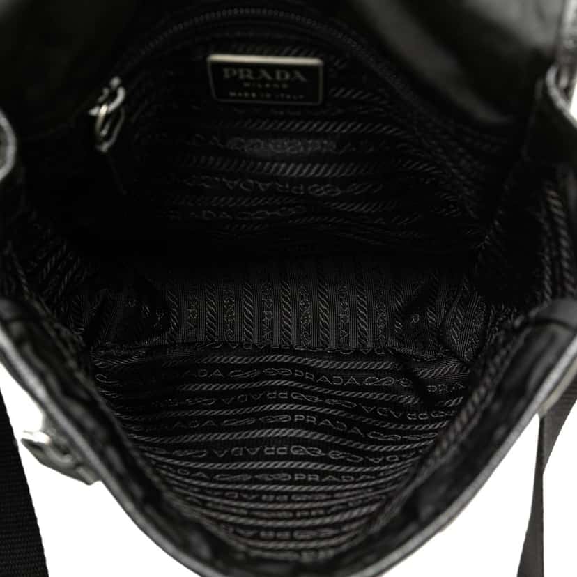 Prada Tessuto Buckle Messenger Bag Black Good condition - Model View