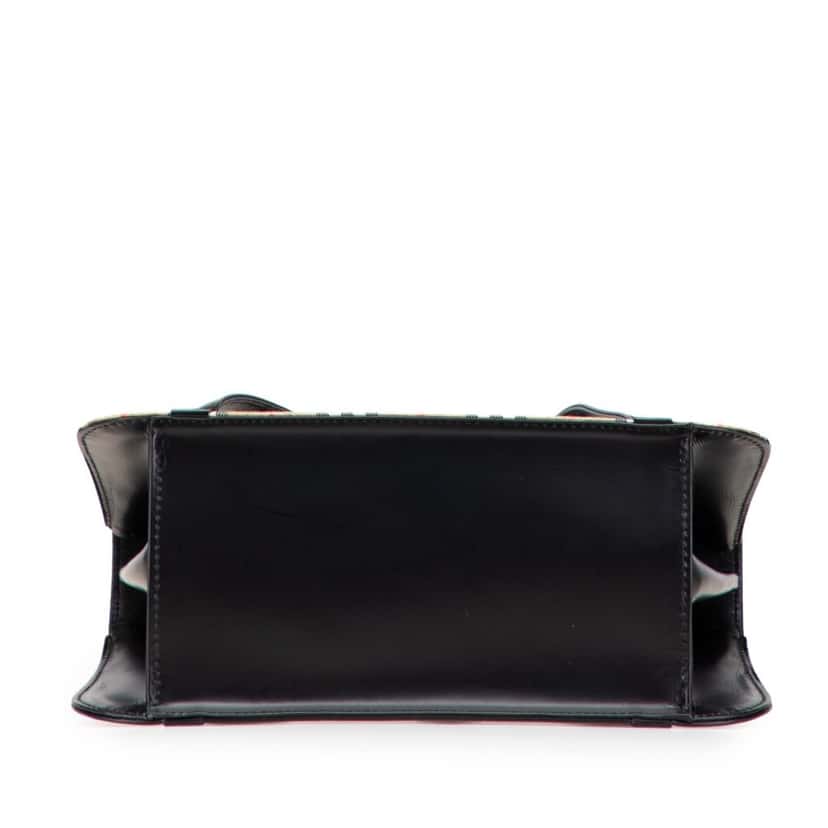 Burberry Leather and House Check Canvas Trimmed Handbag Black Leather Good condition - Inside View
