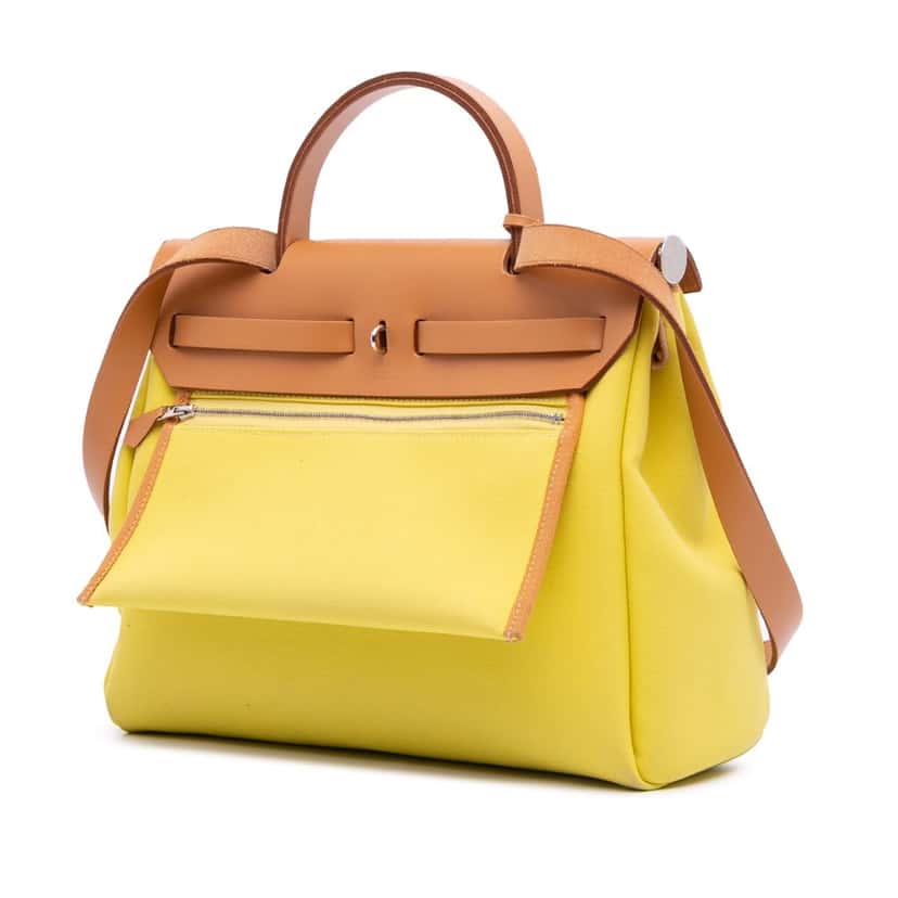 Hermès Toile Herbag Zip 31 Yellow Canvas Good condition - Back View