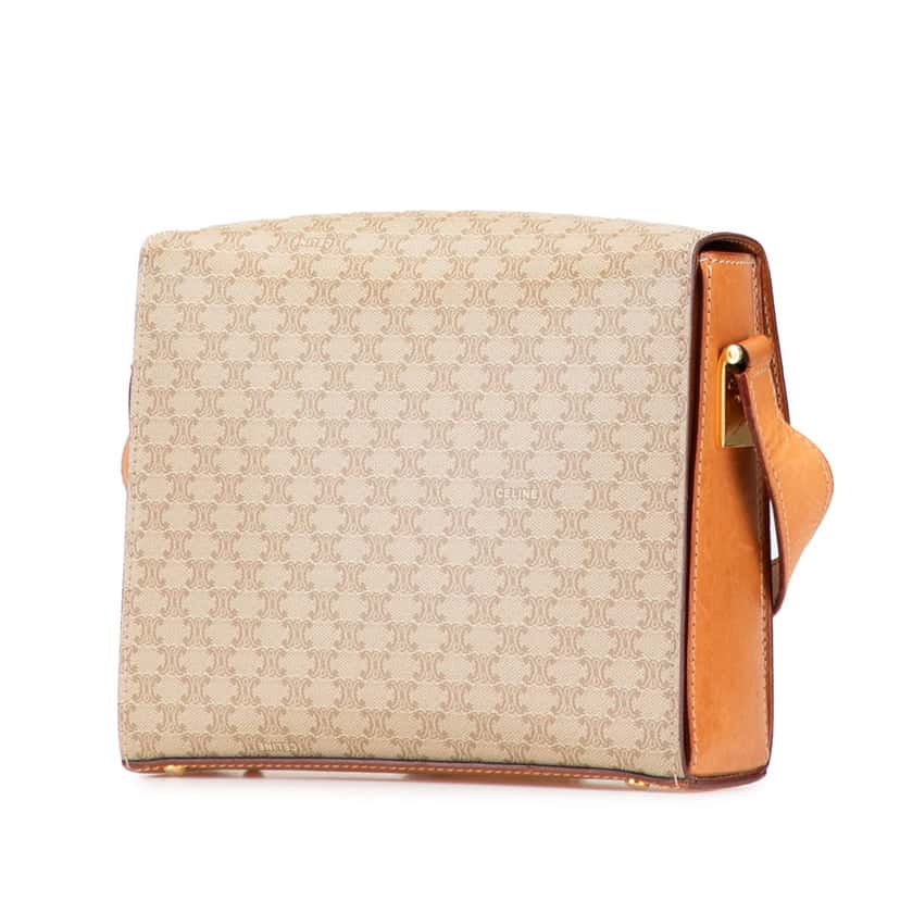 Celine Macadam Coated Canvas Crossbody Brown Canvas Good condition - Back View