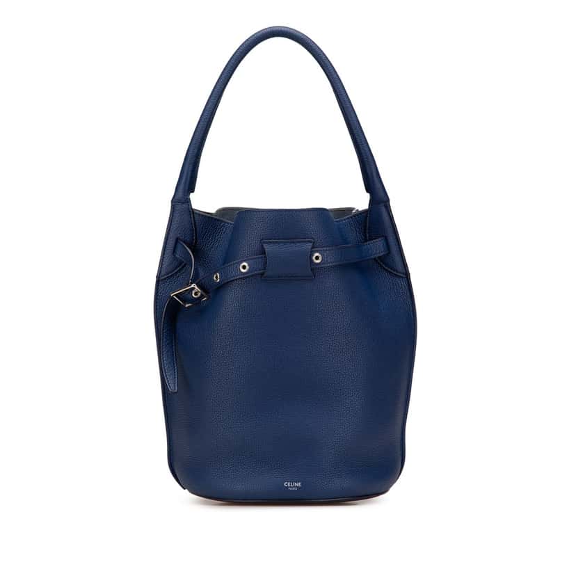 Celine Leather Big Bag Bucket Blue Leather Good condition - Front View