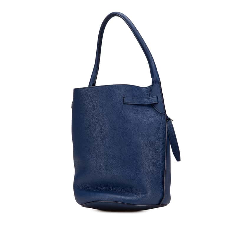 Celine Leather Big Bag Bucket Blue Leather Good condition - Back View