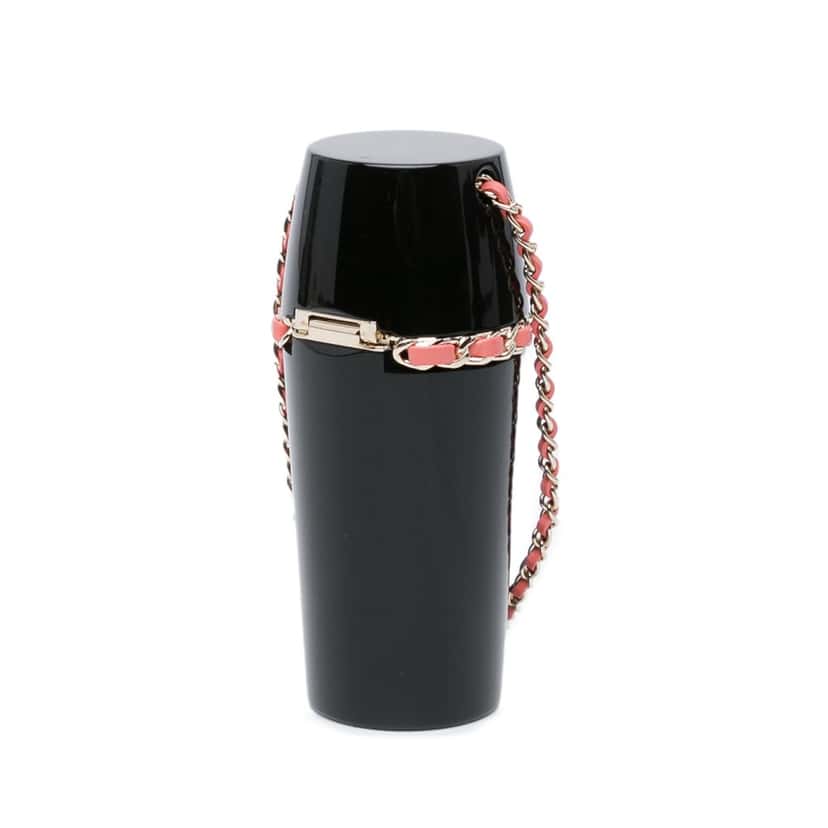 Chanel Lucite Lipstick Case On Chain Black Good condition - Back View