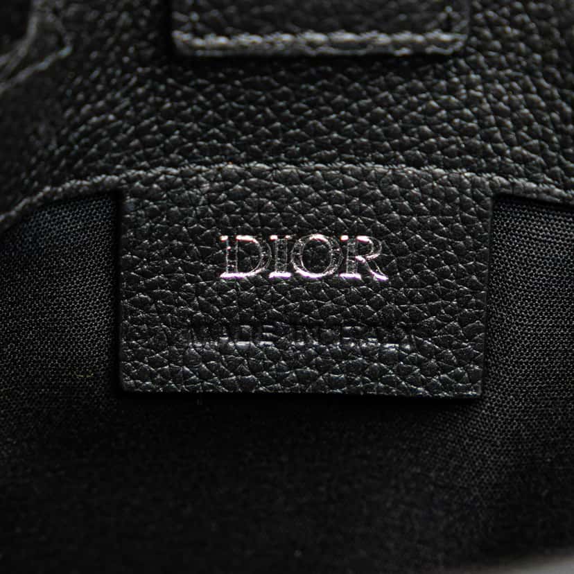 Dior Mini Grained Calfskin Saddle Tote Black Leather Good condition - Box View