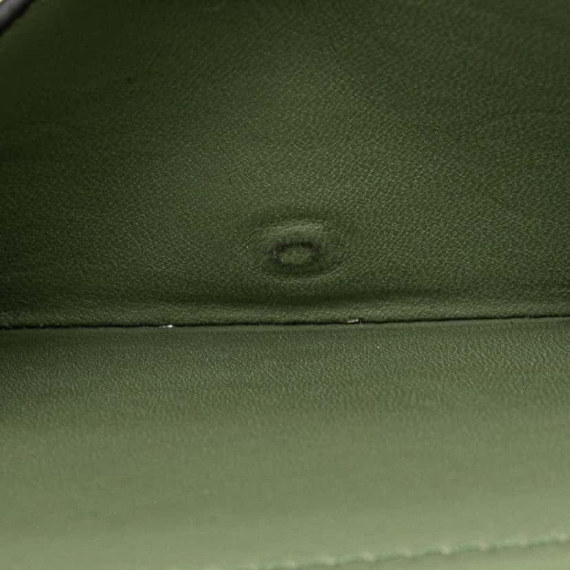 Loewe Grained Calfskin Anagram Compact Flap Wallet Green Leather Good condition - Box View