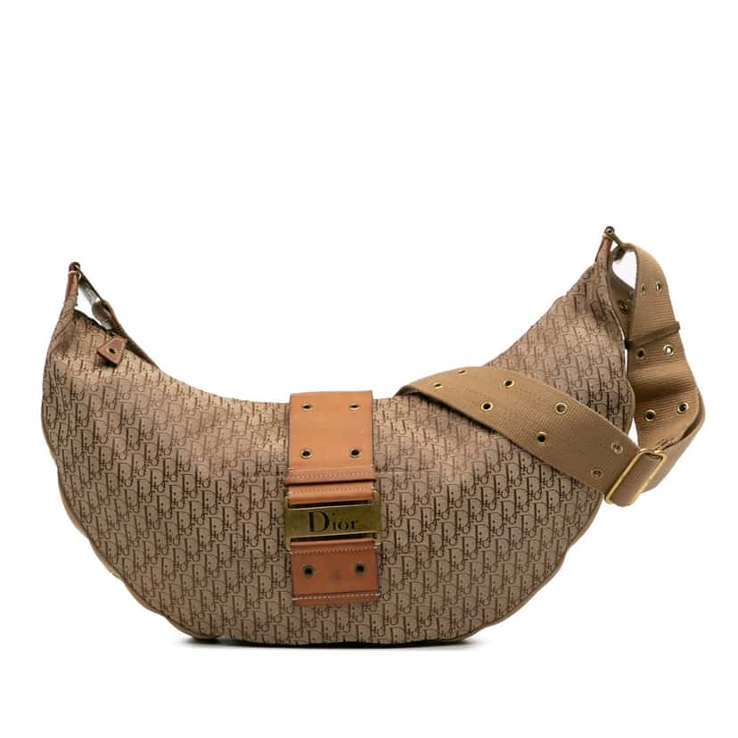Dior Diorissimo Trotter Canvas Street Chic Hobo Brown Canvas Good condition - Front View