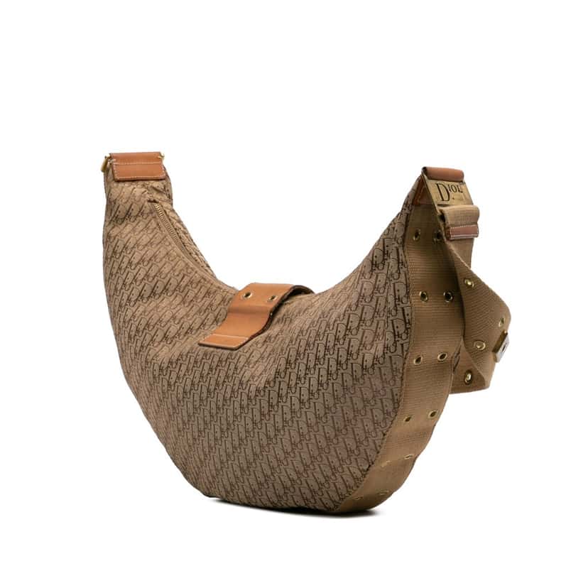 Dior Diorissimo Trotter Canvas Street Chic Hobo Brown Canvas Good condition - Back View
