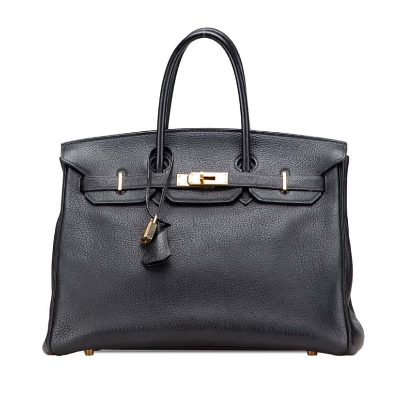 Hermès Togo Birkin Retourne 35 Black Leather Good condition - Front View
