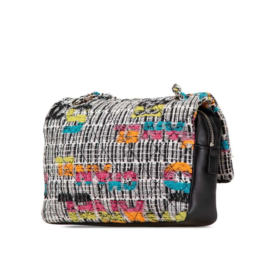 Chanel Tweed Easy Fantasy Flap Grey Tweed Good condition - Back View
